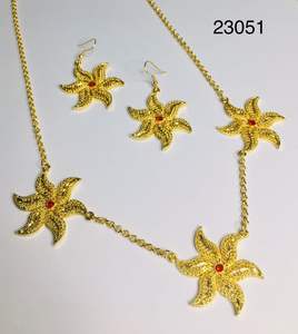 Latest MOLL JEWELLERS Trendy Indian 24K Gold Plated Zircon Floral Necklace Earrings Set for Women Engagement Wedding <b>Jewelry</b> - Product Image 5