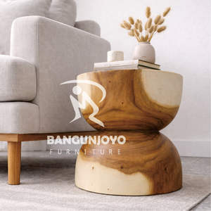 Mesa de Centro Multifuncional Moderna de Madera Maciza Ecológica, Resistente y Hecha a Mano, con Taburete Móvil para el Hogar y la Comedor - Product Image 2