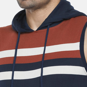 Sudadera con Capucha sin Mangas para Hombre, Corte Regular, Color Sólido, Algodón French Terry, Ropa Casual de Verano, Sudadera sin Mangas - Product Image 4