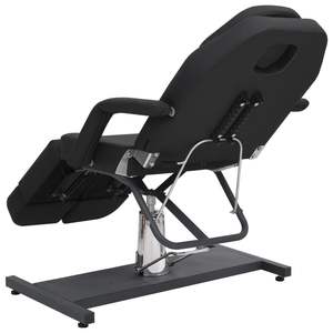 Fauteuil de massage et table de soins en similicuir noir avec grand accoudoir réglable - Product Image 5