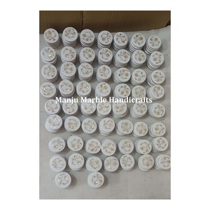 Best Indian Supplier Of Natural Gold Color Gemstone Sea Shell Inlaid Work Decorative White Marble Mirrors For <b>Ramadan</b> - Product Image 3