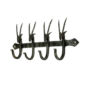 Perchero de pared decorativo de hierro fundido con diseño de espina de pescado vintage para toallas, llaves y abrigos, para entrada y exteriores - Product Image 2