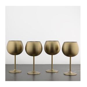 Verres à vin rouge en acier inoxydable doré personnalisés en gros, gobelets à whisky en métal, verres à champagne de table pour les fêtes - Product Image 3
