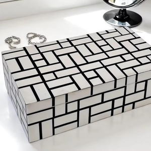 Caja de Joyería con Incrustaciones de Resina y Acabado Epóxico, Hecha a Mano, Personalizable, para Guardar Anillos, Decoración para Bodas y Hogar - Product Image 1