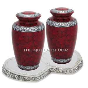 Urna Funeraria Moderna de Latón con Bandeja en Forma de Corazón, Color Plateado, para Cenizas de Parejas, al Mejor Precio - Product Image 4