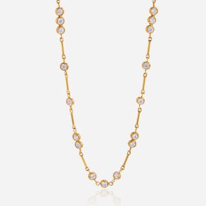 Collier unisexe classique en or jaune AMBER JEWELS avec diamants taille brillant D, pierres naturelles de couleur fantaisie, certifié IGI, tendance - Product Image 1