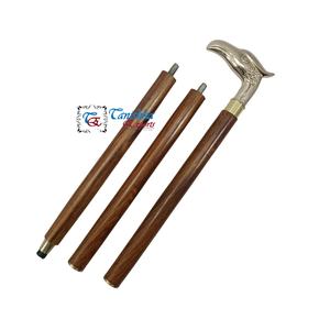 Mango de latón antiguo Art Deco bastón de madera plegable Vintage bastón coleccionable hecho a mano duradero uso al aire libre para - Product Image 2