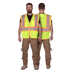 High Visibility Safety Vest Men Reflective Mesh Breathable Summer Casual Outer Wear with Pockets Zipper Closure Green Blue - Product Image 5
