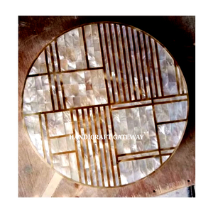 White Mother of Pearl Round Shape Coffee Table <b>Top</b> Natural Design Use For Home Decoration Manufacture And Exporter High Exported - Product Image 1