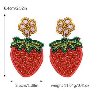2025 Wholesale New Design Boho Beaded Women's Cute Fresh Rice Beads <b>Sequined</b> Fruit Strawberry Women's BY MULTI CRAFT - Product Image 6
