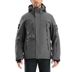 Veste de ski imperméable pour homme de qualité supérieure, design personnalisé, avec poches latérales, fermeture éclair avant, prix bas, veste à capuche pour snowboard et ski pour homme - Product Image 1