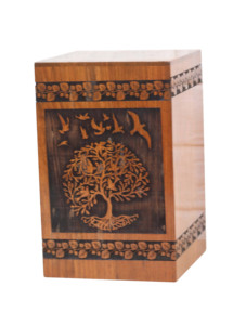 Arbre de vie cendres humaines urnes en bois professionnelles adultes soutenant les urnes décoratives de crémation en bois personnalisées - Product Image 2
