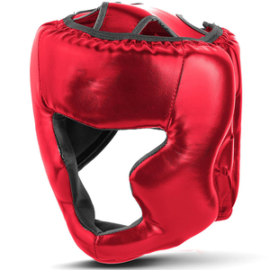 Protectores de Cabeza de Boxeo Personalizados en Cuero Brillante, Casco Deportivo Informal para Entrenamiento en Interiores - Product Image 4