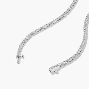 IGI Certified 5CTW Lab Grown Brilliant Cut Diamond Tennis <b>Necklace</b> 14K White Gold Rhodium Plated Luxury Wedding Anniversary Gift - Product Image 4
