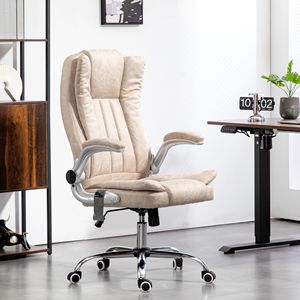 Executive Microfiber Office <b>Chair</b> Height Adjustable with <b>Padded</b> Flip Arms and Tilt Function Wheels for Home or Office - Product Image 2