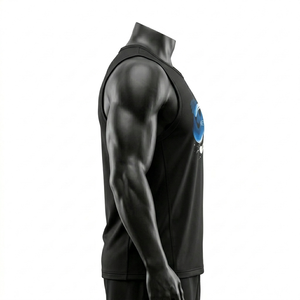 เสื้อกล้ามถักแบบกำหนดเอง ผลิตจากโพลีเอสเตอร์ผสมสแปนเด็กซ์ เป็นมิตรต่อสิ่งแวดล้อม แห้งเร็ว ระบายอากาศได้ดี เหมาะสำหรับออกกำลังกาย สำหรับผู้ชายและผู้หญิง รับผลิตแบบ OEM ODM ขายส่ง - Product Image 3