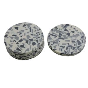 Sous-verre rond de luxe en pierre pour tasse à thé en marbre et incrustation de résine sous-verre taille personnalisée chez Star Crafts India pour la maison et le bureau - Product Image 1