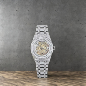 Full Moissanite Diamond Jewelry Watch Custom Iced Out <b>Automatic</b> Watch Skeleton Movement - Product Image 2