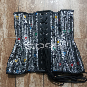 Corsé de brocado con varillas de acero, de alta resistencia, para entrenamiento de cintura y uso de moda, estilo underbust. - Product Image 3