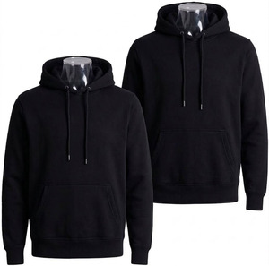 Sudadera con Capucha Negra de Algodón Grueso Personalizada de Primera Calidad, Estilo Urbano, MOQ Bajo, Sudadera Holgada para Hombre - Product Image 5