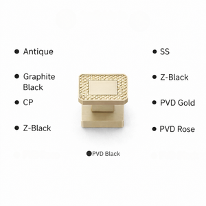 Premium Square Brass <b>Door</b> <b>Handle</b> Knob with Textured Design | <b>Modern</b> Luxury Main <b>Door</b> Hardware for Home Office Cabinet Use - Product Image 5