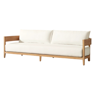Modern Two-Seater Teak <b>Outdoor</b> <b>Sofa</b> Durable and Waterproof Contemporary Style Patio <b>Sofa</b> Minimalist Garden Lounge Furniture - Product Image 2