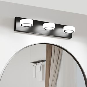 Lámpara de Vanidad LED de 21 Pulgadas, Redonda, Blanca, de Acrílico, con 3 Luces, para Baño, con Base Negra - Product Image 3