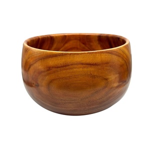 Bol en bois à large ouverture, au design équilibré, construction durable et finition chaleureuse, parfait pour la présentation sur la table. - Product Image 5