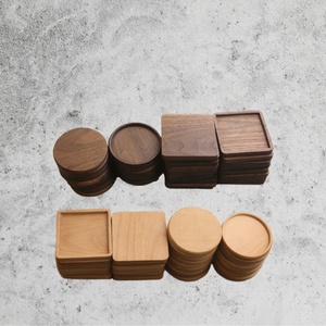Posavasos y almohadillas de madera de nogal negro macizo de estilo japonés moderno, bandeja cuadrada para té, aislamiento térmico, almohadilla de madera de haya. - Product Image 3