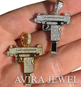 Collar con Colgante de Diamante Moissanite Estilo Hip Hop, Plata de Ley 925, Chapado en Oro Amarillo y Rosa, Diseño Unisex para Hombre y Mujer - Product Image 3