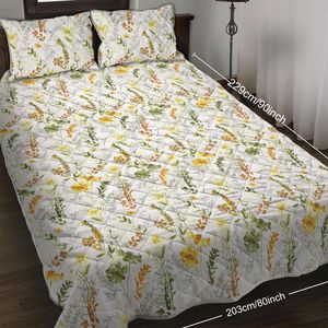 Set Copripiumino Floreale Botanico con 3 Pezzi e Biancheria da Letto in Microfibra per Tutte le Stagioni - Product Image 6
