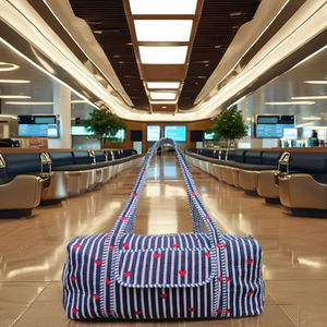 Nouveauté : Sac de voyage week-end en coton imprimé à la main, matelassé, grande capacité, léger, écologique, tendance, avec fermeture éclair - Product Image 1