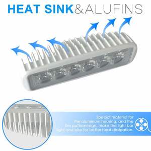 2pcs 6Inch 18W <b>Single</b> Row <b>LED</b> <b>Light</b> Bar Waterproof 1800LM Flood Beam Driving Fog <b>Lights</b> with Back <b>Lights</b> for Offroad Work - Product Image 2