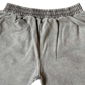2026 New Design ODM OEM Men's Gray Solid Color Crew Neck T-Shirt <b>Set</b> <b>Knitted</b> Cotton Casual Summer Shorts Outfit - Product Image 4