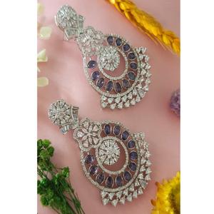 ต่างหูเงินชุบคุณภาพพรีเมียมประดับเพชรซีกอนสวยงามสำหรับผู้หญิงและเด็กผู้หญิง เหมาะสำหรับงานกลางคืน งานปาร์ตี้ และแฟชั่น - Product Image 1