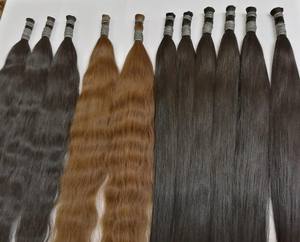 Bulk Hair Extension Natural <b>Black</b> Color 100% <b>Raw</b> Vietnamese Hair Double Drawn Very Soft and Silky - Product Image 5