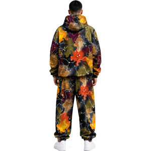 Wholesale Custom Graffiti Camouflage Tracksuit <b>jacket</b> for men Men’s Artistic Print Hooded <b>Jackets</b> Relaxed Joggers Sets <b>Camo</b> ODM - Product Image 2