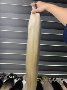 ผมต่อจากมนุษย์สีบลอนด์แบบดิบ20 22 24 26 28นิ้วผมต่อจากโรงงานหรูหรา100% - Product Image 2