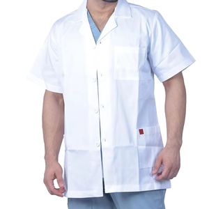 Bata de laboratorio profesional para hombre, blanca, unisex, de algodón y poliéster, para médicos, enfermeros, laboratorio, farmacia. - Product Image 3