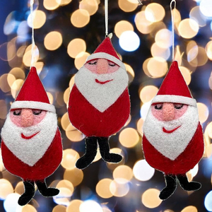 Décorations de noël mignonnes faites à la main en gros ornement de père noël en feutre - Product Image 4