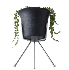 Jardinière noire thermolaquée de taille moyenne, sur mesure, support en acier de qualité durable, décoration de jardin, forme personnalisée - Product Image 2