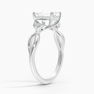 Anillo de Compromiso SOJ Ring 027, Corte Esmeralda, Plata 925, Bañado en Rodio, con Moissanita de 2ct, Color D, VVS1, Certificado GRA, Precio Bajo - Product Image 2