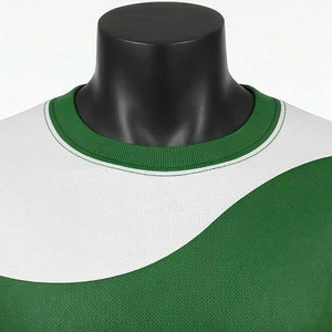 Camiseta de Manga Corta con Cuello Redondo y Estampado Verde y Blanco para Hombre, de Secado Rápido, Tejida, Deportiva, Corte Regular - Product Image 6