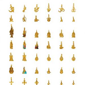 จี้พระเจ้าฮินดูทองคำบริสุทธิ์ 22K |   เครื่องประดับวัดลักษมี กฤษณารักษี บาลายจี และดูร์กา |   จี้ทองคำสำหรับศาสนาขายส่ง - Product Image 1