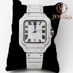 Premium Quality Mens Hip Hop Moissanite Diamond Watch Luxury Full Stone Wristwatch for Wedding Engagement Celebrity Style - Product Image 1