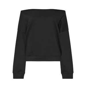 เสื้อสเวตเชิ้ตผู้หญิงไซส์ใหญ่ เสื้อสเวตเชิ้ตเปิดไหล่ ผ้าเจอร์ซีย์สวมใส่สบาย แขนยาว - Product Image 1