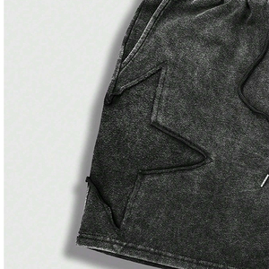 Pantalones Cortos de Lona para Hombre con Cintura Media Ajustable con Cordón y Bolsillos, Color Sólido Informal para Uso Diario - Product Image 5