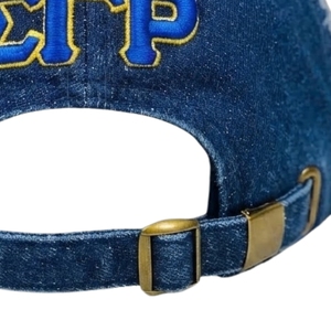 หมวกยีนส์สีน้ำเงินเข้ม Sigma Gamma Rho ปักลายสมาคมนักศึกษากรีก หมวกเบสบอลปรับขนาดได้ สำหรับผู้หญิง สวมใส่สบายๆ ในมหาวิทยาลัย หมวกแฟชั่นแบบสั่งทำ - Product Image 2
