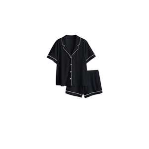 Ensemble de pyjama en satin pour femmes, manches longues, taille élastique, couleur unie, respirant, polyester/coton, vêtements de nuit d'hiver - Product Image 4