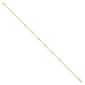 Bracelet en diamants White Stone Station avec chaîne en or jaune et design à accents ronds alternés - Product Image 4